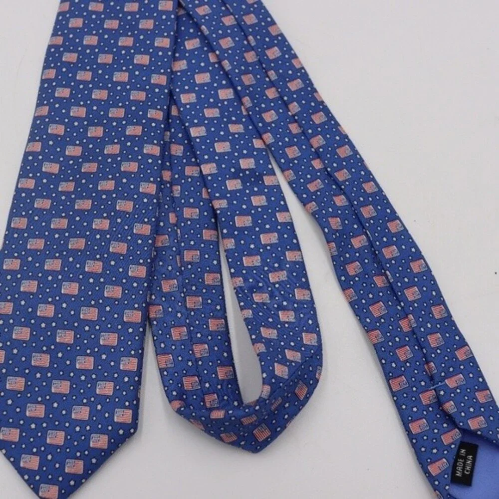 Alara American Flag Skinny Necktie Novelty Print Mens Tie